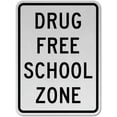 thumbnail image 1 of Vinyl Stickers - Drug Free School Zone Sign - Safety and Warning Warehouse Signs Stickers - 13" x 9" - 6 Pack, 1 of 5