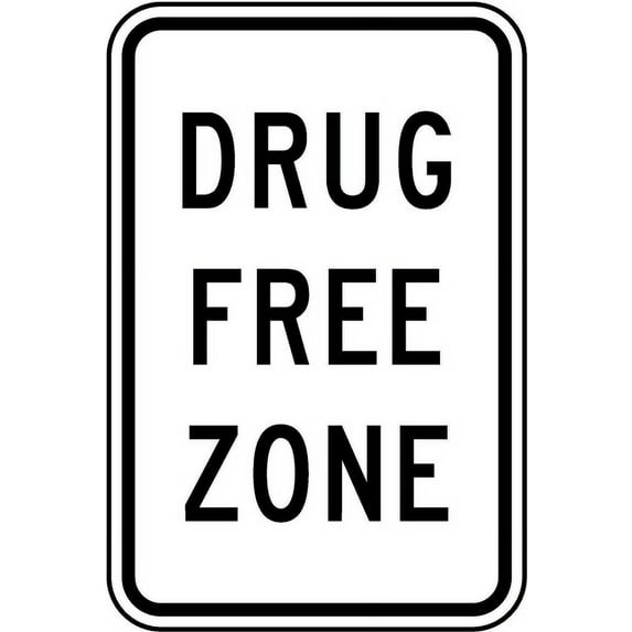 Vinyl Stickers - Drug Free Zone Sign - Safety and Warning Warehouse Signs Stickers - 24" x 30" - 6 Pack