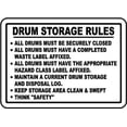 thumbnail image 1 of Vinyl Stickers - Drum Storage Rules Sign - Safety and Warning Warehouse Signs Stickers - 10" x 7" - 10 Pack, 1 of 5
