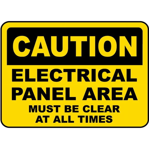 Vinyl Stickers - Electrical Panel Area Must Be Clear Sign - Safety and Warning Warehouse Signs Stickers - 3.5" x 5" - 6 Pack