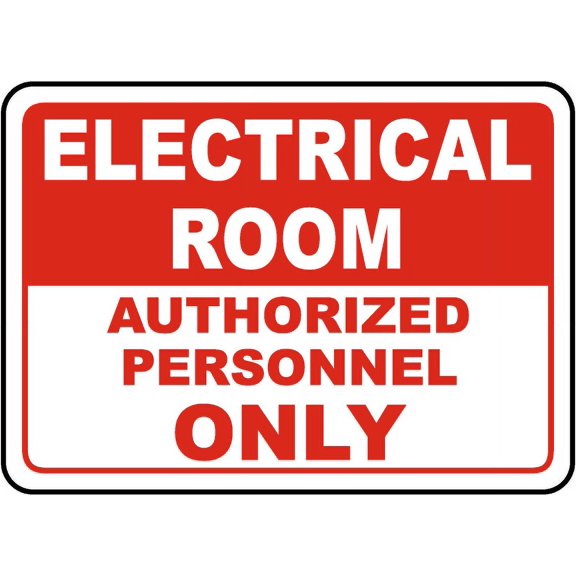 Vinyl Stickers - Electrical Room Authorized Only Sign - Safety and Warning Warehouse Signs Stickers - 3.5" x 5" - 3 Pack