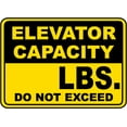 thumbnail image 1 of Vinyl Stickers - Elevator Capacity Do Not Exceed Sign - Safety and Warning Warehouse Signs Stickers - 10" x 7" - 10 Pack, 1 of 5