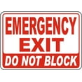 thumbnail image 1 of Vinyl Stickers - Emergency Exit Do Not Block Sign F3 - Safety and Warning Warehouse Signs Stickers - 10" x 7" - 6 Pack, 1 of 5