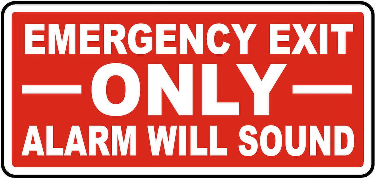 Vinyl Stickers - Emergency Exit Only Sign 1 - Safety and Warning Warehouse Signs Stickers - 3.5 vinyl-stickers-emergency-exit-only-sign-1-safety-and-warning-warehouse-signs-stickers-3-5-x-5-10-pack-walmart-com