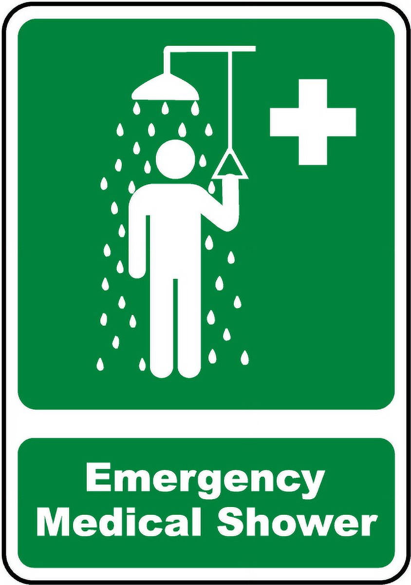 Vinyl Stickers - Emergency Medical Shower Sign - Safety and Warning ...