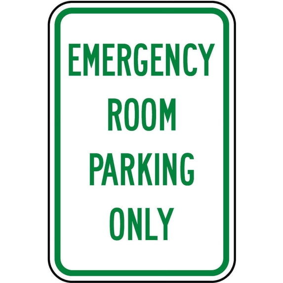 Vinyl Stickers - Emergency Room Parking Only Sign F8 - Safety and Warning Warehouse Signs Stickers - 3.5" x 5" - 6 Pack