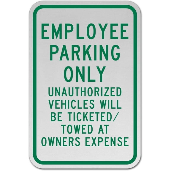 Vinyl Stickers - Employee Parking Only Sign 2 - Safety and Warning Warehouse Signs Stickers - 3.5" x 5" - 3 Pack