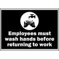 thumbnail image 1 of Vinyl Stickers - Employees Must Wash Hands Sign - Safety and Warning Warehouse Signs Stickers - 3.5" x 5" - 10 Pack, 1 of 5