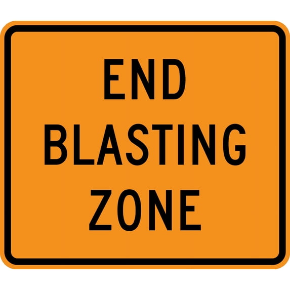 Vinyl Stickers - End Blasting Zone - Safety and Warning Warehouse Signs Stickers - 13" x 9" - 10 Pack