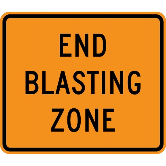 Vinyl Stickers - End Blasting Zone - Safety and Warning Warehouse Signs Stickers - 3.5" x 5" - 6 Pack