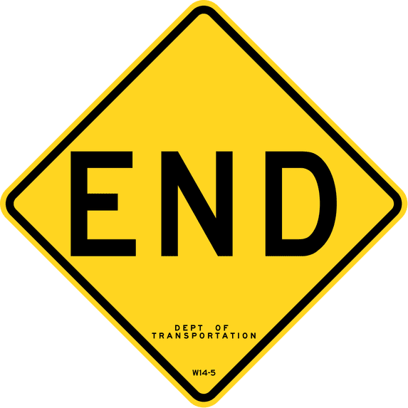 Vinyl Stickers - End, New York City - Safety and Warning Warehouse Signs Stickers - 3.5" x 5" - 3 Pack