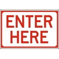 thumbnail image 1 of Vinyl Stickers - Enter Here Sign - Safety and Warning Warehouse Signs Stickers - 3.5" x 5" - 3 Pack, 1 of 5