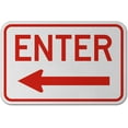 thumbnail image 1 of Vinyl Stickers - Enter (Left Arrow) Sign G6 - Safety and Warning Warehouse Signs Stickers - 10" x 7" - 10 Pack, 1 of 5