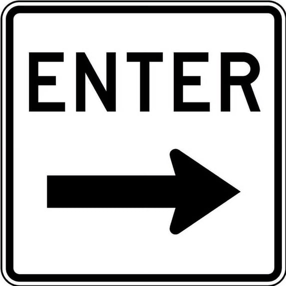 Vinyl Stickers - Enter (Right Arrow) Sign G9 - Safety and Warning Warehouse Signs Stickers - 13" x 9" - 10 Pack