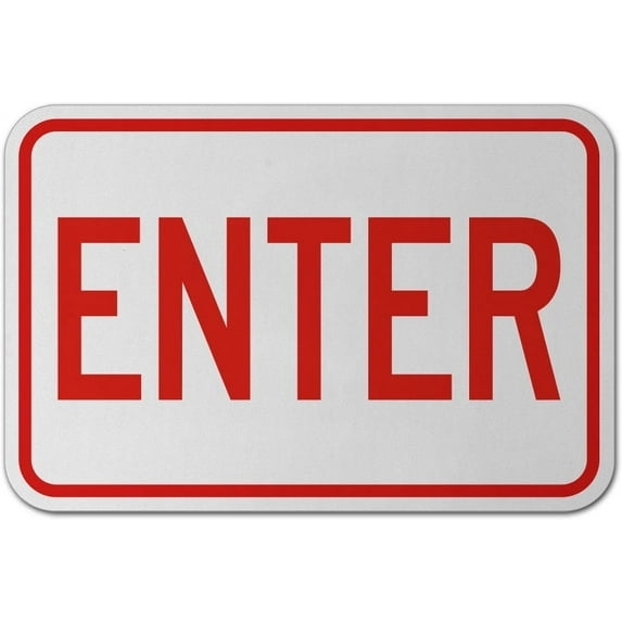 Vinyl Stickers - Enter Sign H1 - Safety and Warning Warehouse Signs Stickers - 13" x 9" - 3 Pack