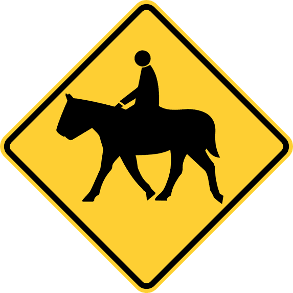 Vinyl Stickers - Equestrians - Safety and Warning Warehouse Signs Stickers - 3.5" x 5" - 3 Pack