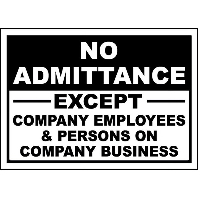 Vinyl Stickers - Except Company Employees Sign - Safety and Warning ...
