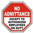 thumbnail image 1 of Vinyl Stickers - Except to Authorized Employees Sign - Safety and Warning Warehouse Signs Stickers - 3.5" x 5" - 6 Pack, 1 of 5
