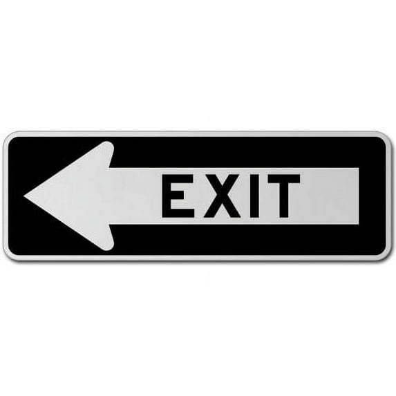 Vinyl Stickers - Exit Left Sign - Safety and Warning Warehouse Signs Stickers - 10" x 7" - 10 Pack