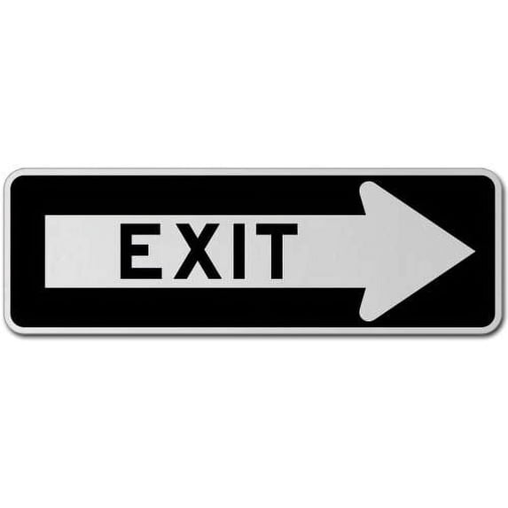 Vinyl Stickers - Exit Right Sign - Safety and Warning Warehouse Signs Stickers - 18" x 24" - 10 Pack