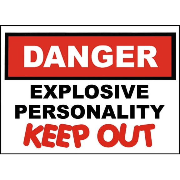 Vinyl Stickers - Explosive Personality Keep Out Sign - Safety and Warning Warehouse Signs Stickers - 10" x 7" - 10 Pack