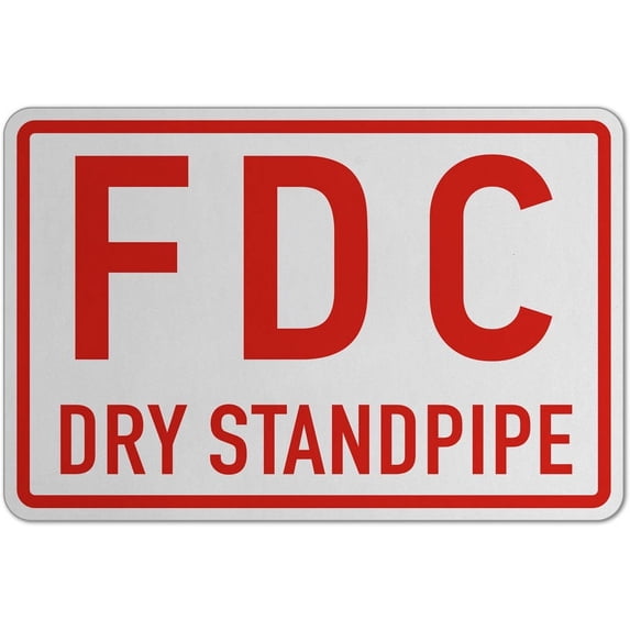 Vinyl Stickers - FDC Dry Standpipe Sign M1 - Safety and Warning Warehouse Signs Stickers - 18" x 24" - 6 Pack