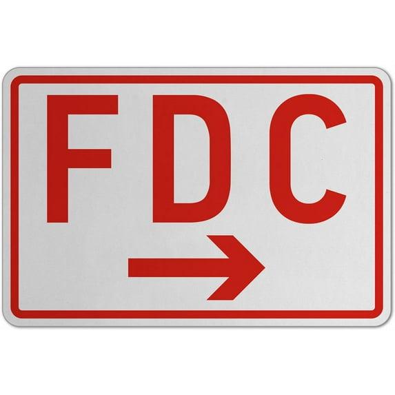 Vinyl Stickers - FDC (Right Arrow) Sign L6 - Safety and Warning Warehouse Signs Stickers - 10" x 7" - 6 Pack