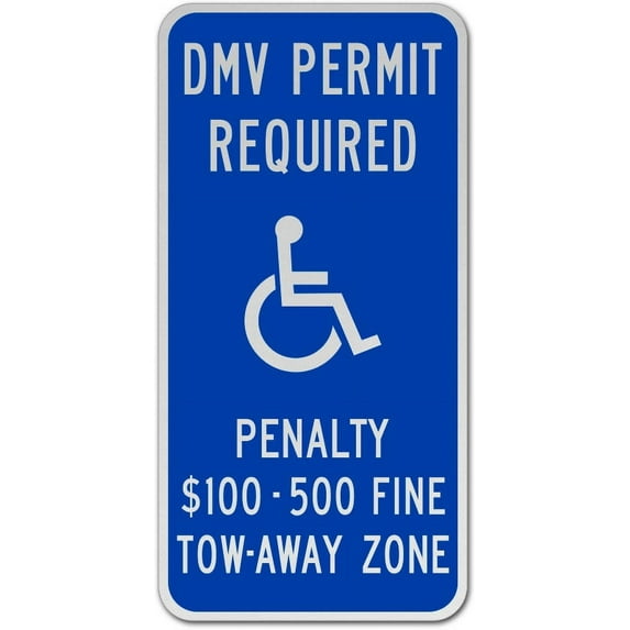 Vinyl Stickers - Fairfax County Virginia Accessible Parking Sign - Safety and Warning Warehouse Signs Stickers - 24" x 30" - 6 Pack
