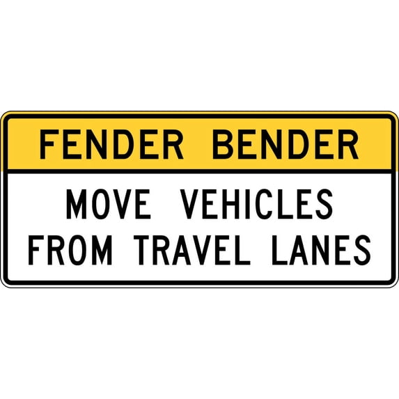 Vinyl Stickers - Fender Bender - Safety and Warning Warehouse Signs Stickers - 10" x 7" - 6 Pack