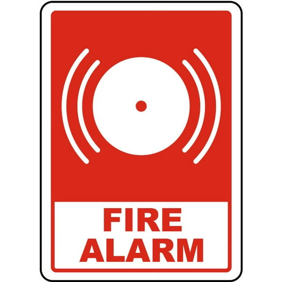 Vinyl Stickers - Fire Alarm Sign 3 - Safety and Warning Warehouse Signs Stickers - 10" x 7" - 10 Pack