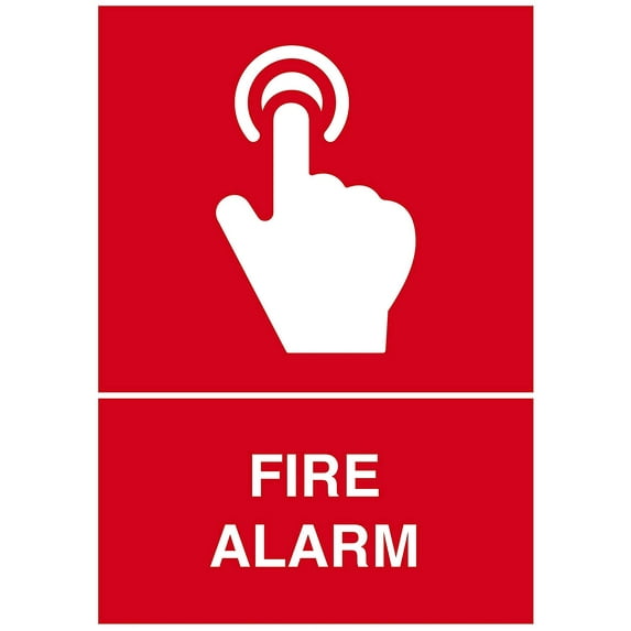 Vinyl Stickers - Fire Alarm Sign M7 - Safety and Warning Warehouse Signs Stickers - 24" x 30" - 10 Pack