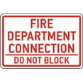 thumbnail image 1 of Vinyl Stickers - Fire Department Connection Do Not Block Sign - Safety and Warning Warehouse Signs Stickers - 13" x 9" - 6 Pack, 1 of 5