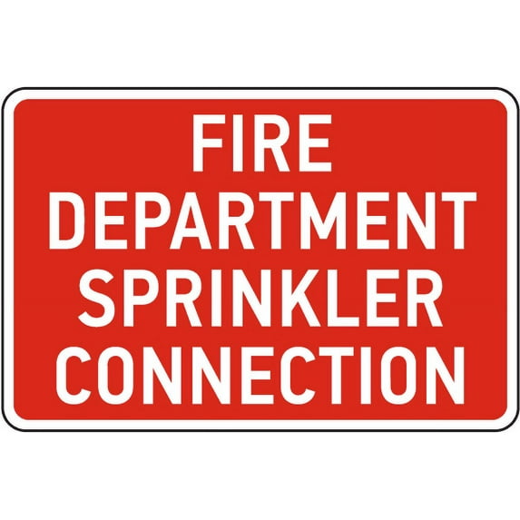 Vinyl Stickers - Fire Department Sprinkler Connection Sign 1 - Safety and Warning Warehouse Signs Stickers - 24" x 30" - 3 Pack