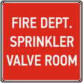 thumbnail image 1 of Vinyl Stickers - Fire Dept. Sprinkler Valve Room Sign - Safety and Warning Warehouse Signs Stickers - 3.5" x 5" - 6 Pack, 1 of 5