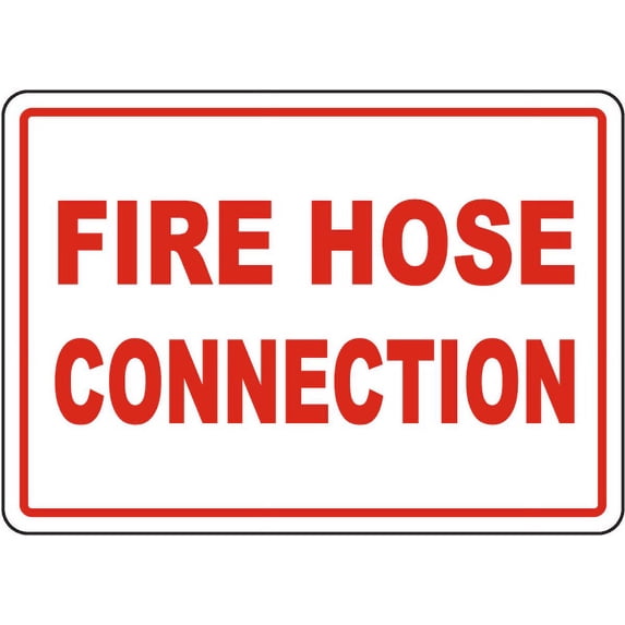 Vinyl Stickers - Fire Hose Connection Sign - Safety and Warning Warehouse Signs Stickers - 18" x 24" - 6 Pack