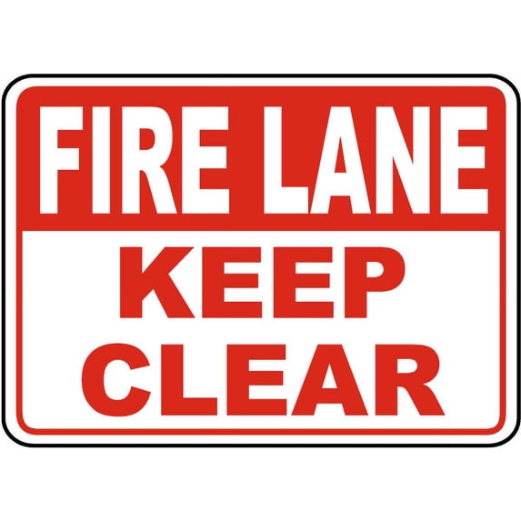 Vinyl Stickers - Fire Lane Keep Clear Sign N6 - Safety and Warning Warehouse Signs Stickers - 24" x 30" - 3 Pack