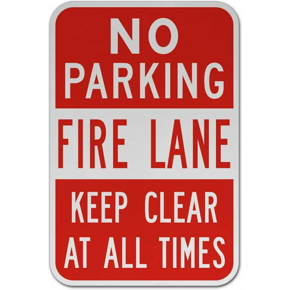Vinyl Stickers - Fire Lane Keep Clear at All Times Sign N1 - Safety and Warning Warehouse Signs Stickers - 10" x 7" - 10 Pack