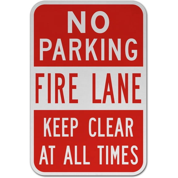 Vinyl Stickers - Fire Lane Keep Clear at All Times Sign N1 - Safety and Warning Warehouse Signs Stickers - 3.5" x 5" - 10 Pack