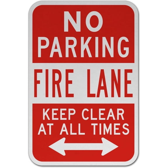 Vinyl Stickers - Fire Lane Keep Clear at All Times Sign N2 - Safety and Warning Warehouse Signs Stickers - 13" x 9" - 10 Pack