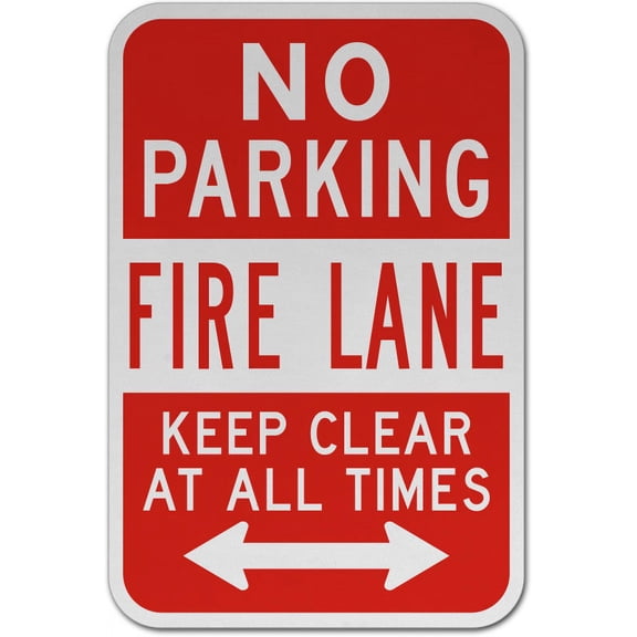 Vinyl Stickers - Fire Lane Keep Clear at All Times Sign N3 - Safety and Warning Warehouse Signs Stickers - 13" x 9" - 3 Pack