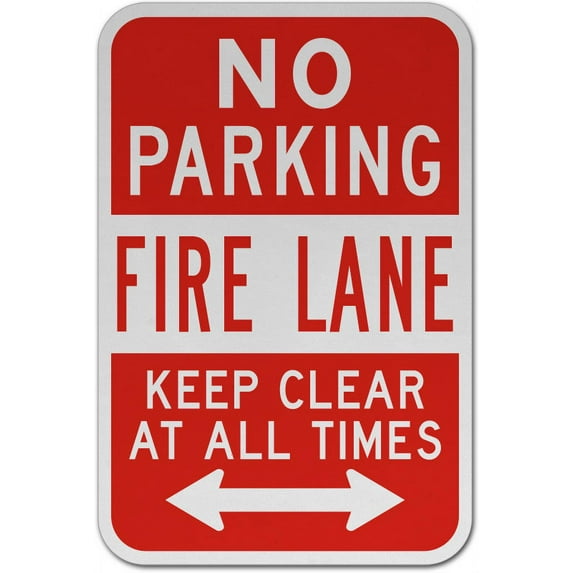 Vinyl Stickers - Fire Lane Keep Clear at All Times Sign N3 - Safety and Warning Warehouse Signs Stickers - 3.5" x 5" - 10 Pack