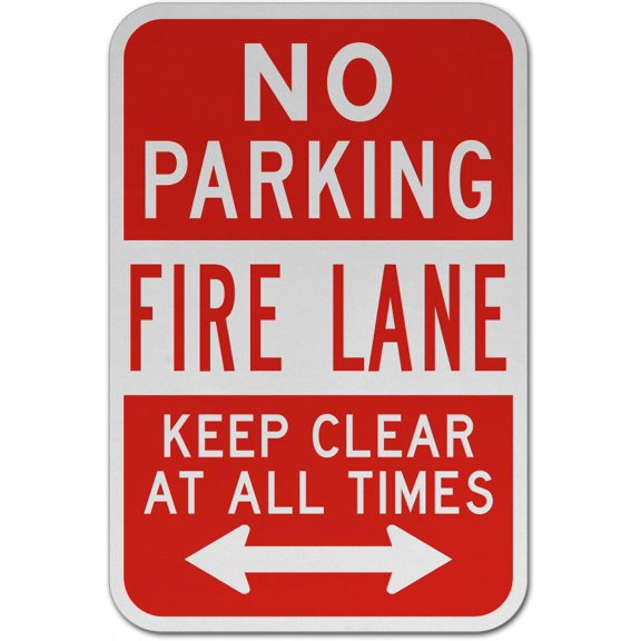 Vinyl Stickers - Fire Lane Keep Clear at All Times Sign N3 - Safety and Warning Warehouse Signs Stickers - 3.5" x 5" - 3 Pack