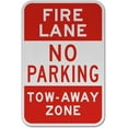 thumbnail image 1 of Vinyl Stickers - Fire Lane No Parking Tow Away Zone Sign O2 - Safety and Warning Warehouse Signs Stickers - 24" x 30" - 10 Pack, 1 of 5