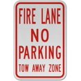 thumbnail image 1 of Vinyl Stickers - Fire Lane No Parking Tow Away Zone Sign O3 - Safety and Warning Warehouse Signs Stickers - 13" x 9" - 3 Pack, 1 of 5