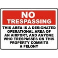 thumbnail image 1 of Vinyl Stickers - Florida Airport No Trespassing Sign - Safety and Warning Warehouse Signs Stickers - 10" x 7" - 6 Pack, 1 of 5