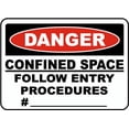 thumbnail image 1 of Vinyl Stickers - Follow Entry Procedures # Sign - Safety and Warning Warehouse Signs Stickers - 13" x 9" - 6 Pack, 1 of 5
