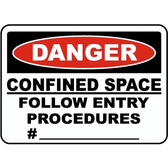 Vinyl Stickers - Follow Entry Procedures # Sign - Safety and Warning Warehouse Signs Stickers - 13" x 9" - 6 Pack