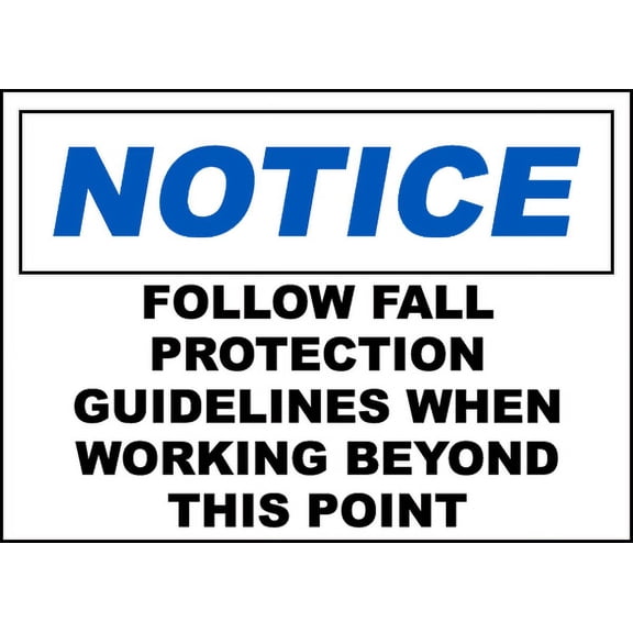 Vinyl Stickers - Follow Fall Protection Guidelines Sign - Safety and Warning Warehouse Signs Stickers - 3.5" x 5" - 3 Pack