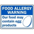 thumbnail image 1 of Vinyl Stickers - Food May Contain Egg Products Sign - Safety and Warning Warehouse Signs Stickers - 18" x 24" - 3 Pack, 1 of 5
