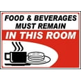 thumbnail image 1 of Vinyl Stickers - Food Must Remain in This Room Sign - Safety and Warning Warehouse Signs Stickers - 18" x 24" - 3 Pack, 1 of 5